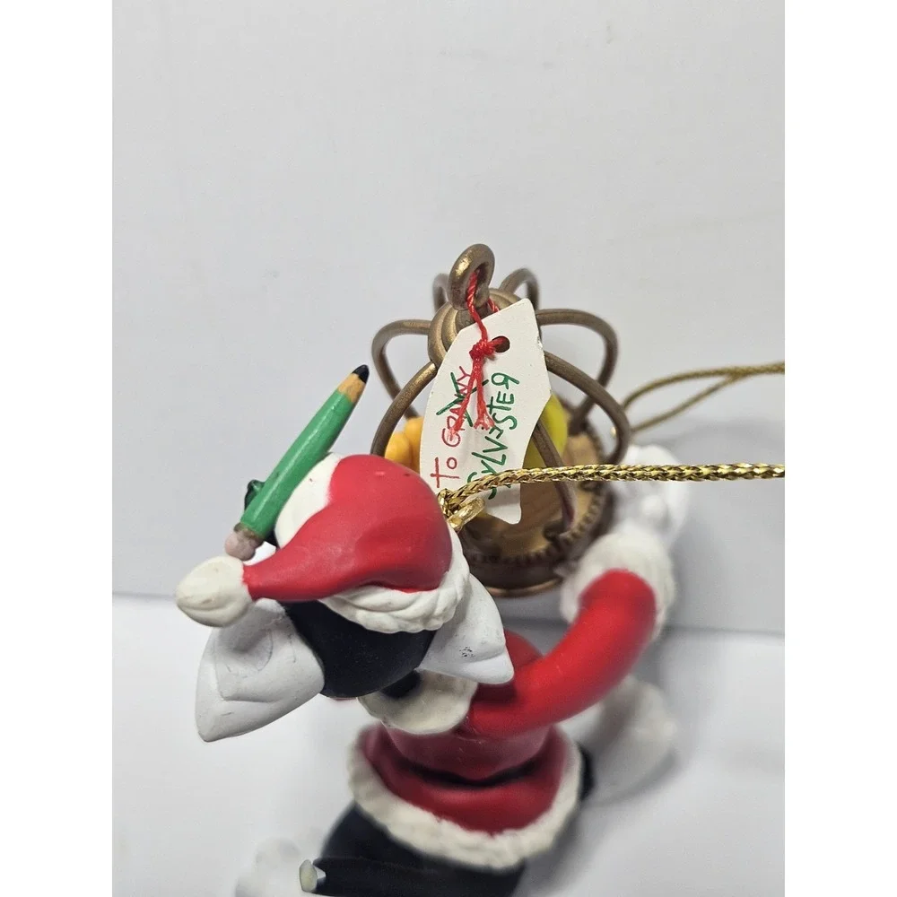 Vintage 1995 Looney Tunes Sylvester Tweety Bird Christmas Ornament Birdcage